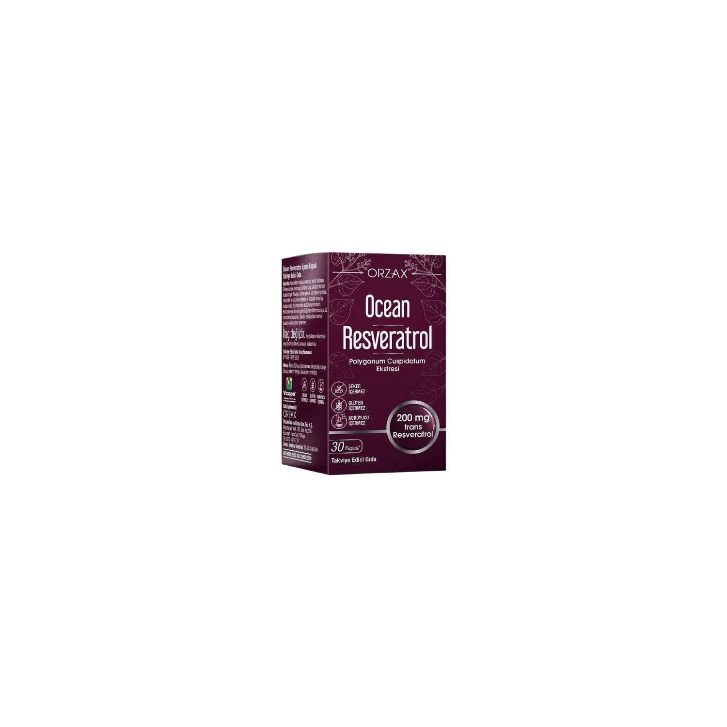 Orzax Ocean Resveratrol 200 mg 30 Capsule - MALLTURK