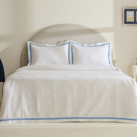 Karaca Home Doris 100% Cotton Double Bedspread Set, Blue - MALLTURK