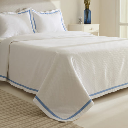 Karaca Home Doris 100% Cotton Double Bedspread Set, Blue - MALLTURK