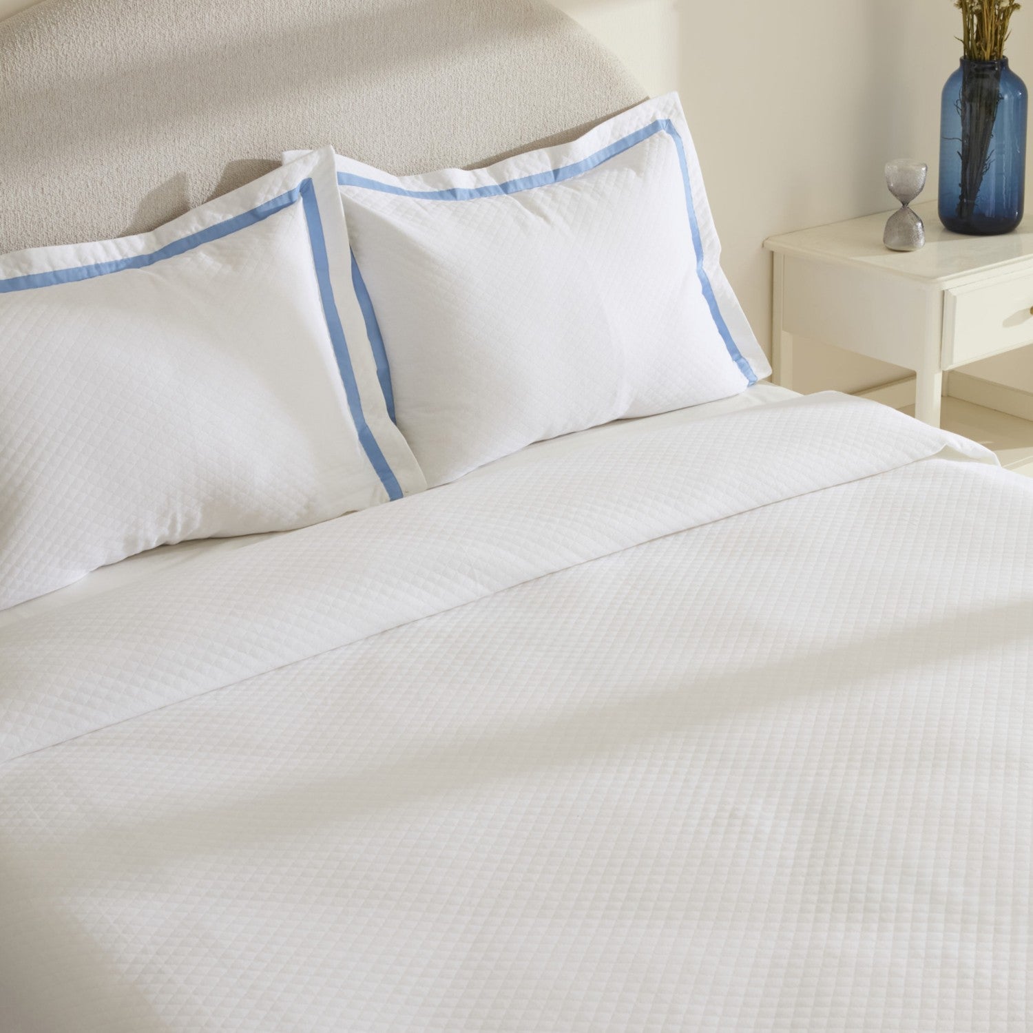 Karaca Home Doris 100% Cotton Double Bedspread Set, Blue - MALLTURK