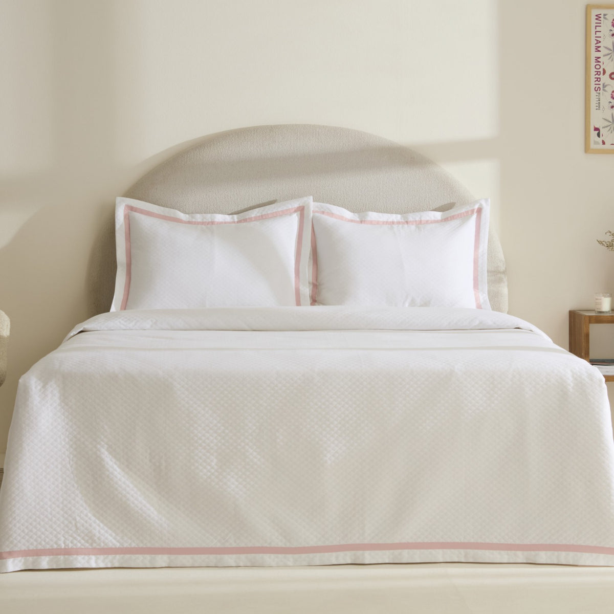Karaca Home Doris 100% Cotton Double Bedspread Set Powder Pink - MALLTURK
