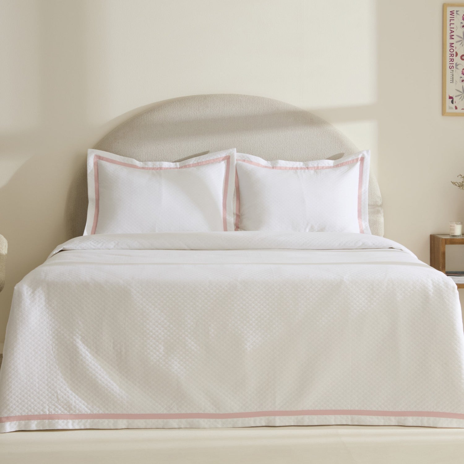Karaca Home Doris 100% Cotton Double Bedspread Set Powder Pink - MALLTURK