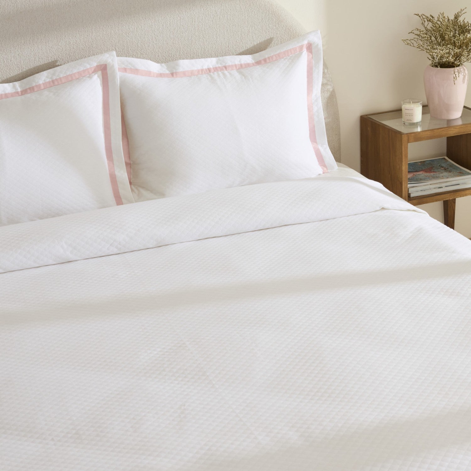 Karaca Home Doris 100% Cotton Double Bedspread Set Powder Pink - MALLTURK