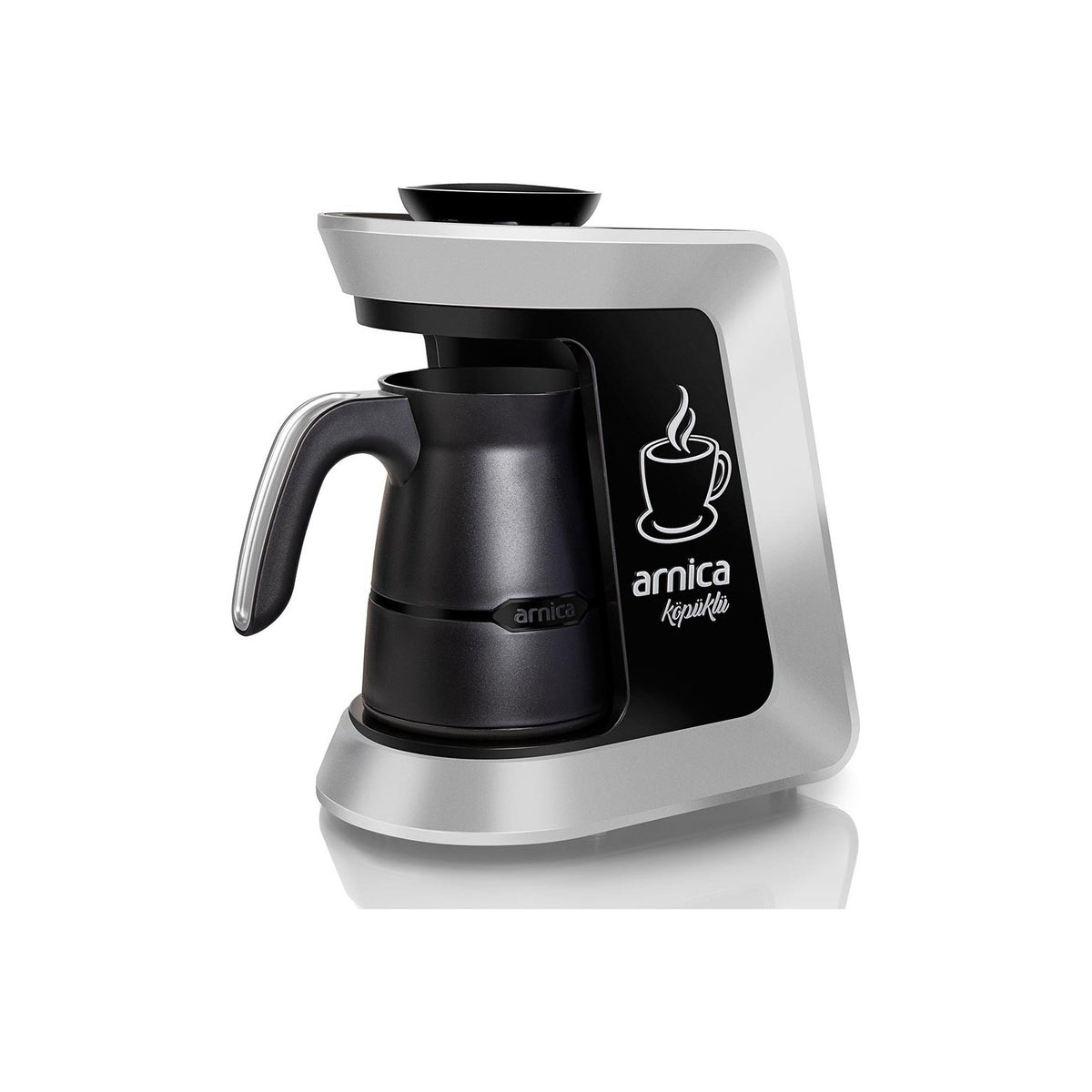 Arnica IH32051 Kopuklu Turkish Coffee Maker, Silver, 4-Cup Capacity - MALLTURK