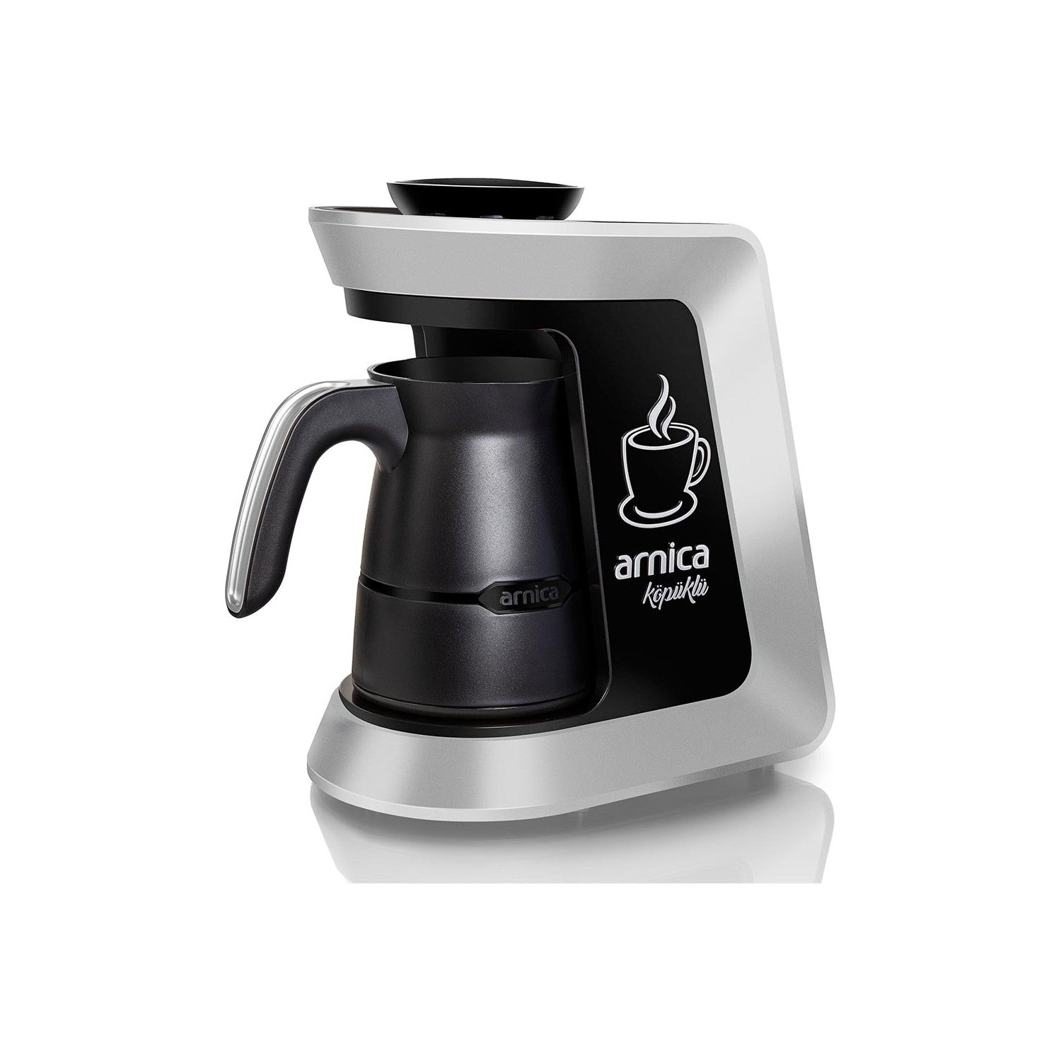 Arnica IH32051 Kopuklu Turkish Coffee Maker, Silver, 4-Cup Capacity - MALLTURK
