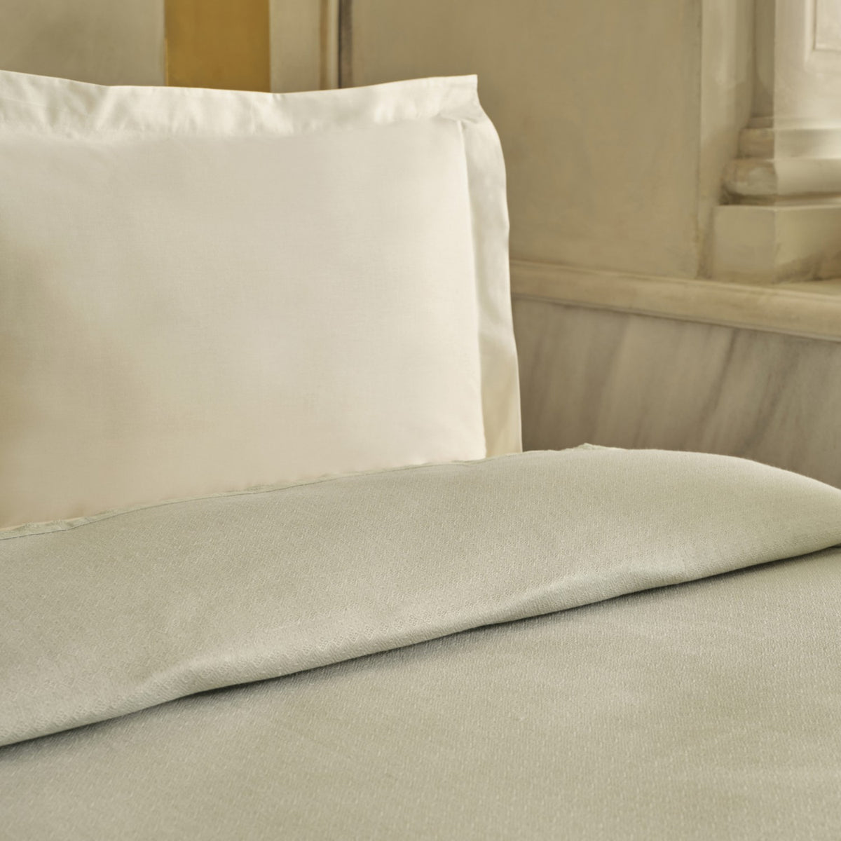 Karaca Home Lessie 100% Cotton Ruffled Double Single Quilted Blanket Green - MALLTURK