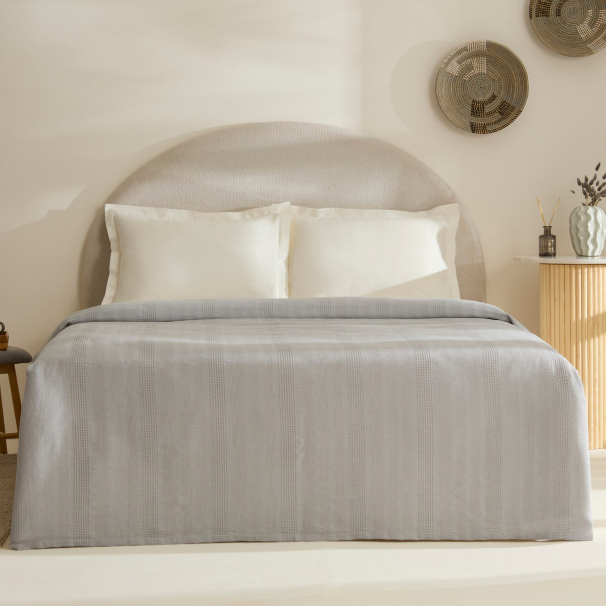 Karaca Home Layna Ecocell Double Single Quilted Blanket Grey - MALLTURK