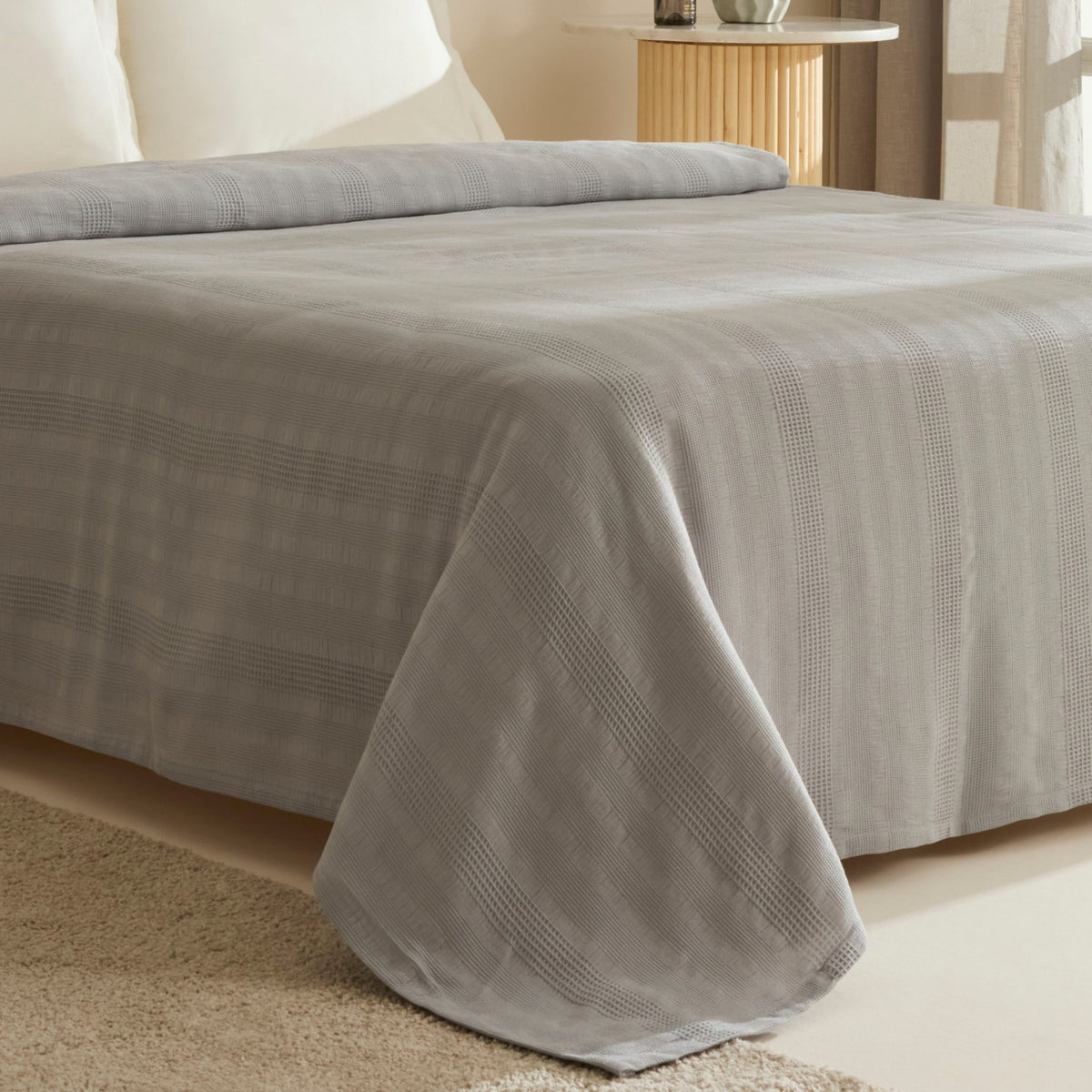 Karaca Home Layna Ecocell Double Single Quilted Blanket Grey - MALLTURK