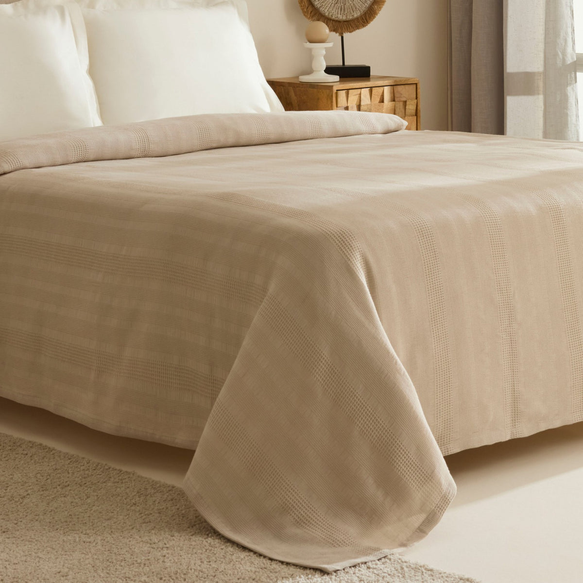 Karaca Home Layna Ecocell Double Single Quilted Blanket Beige - MALLTURK