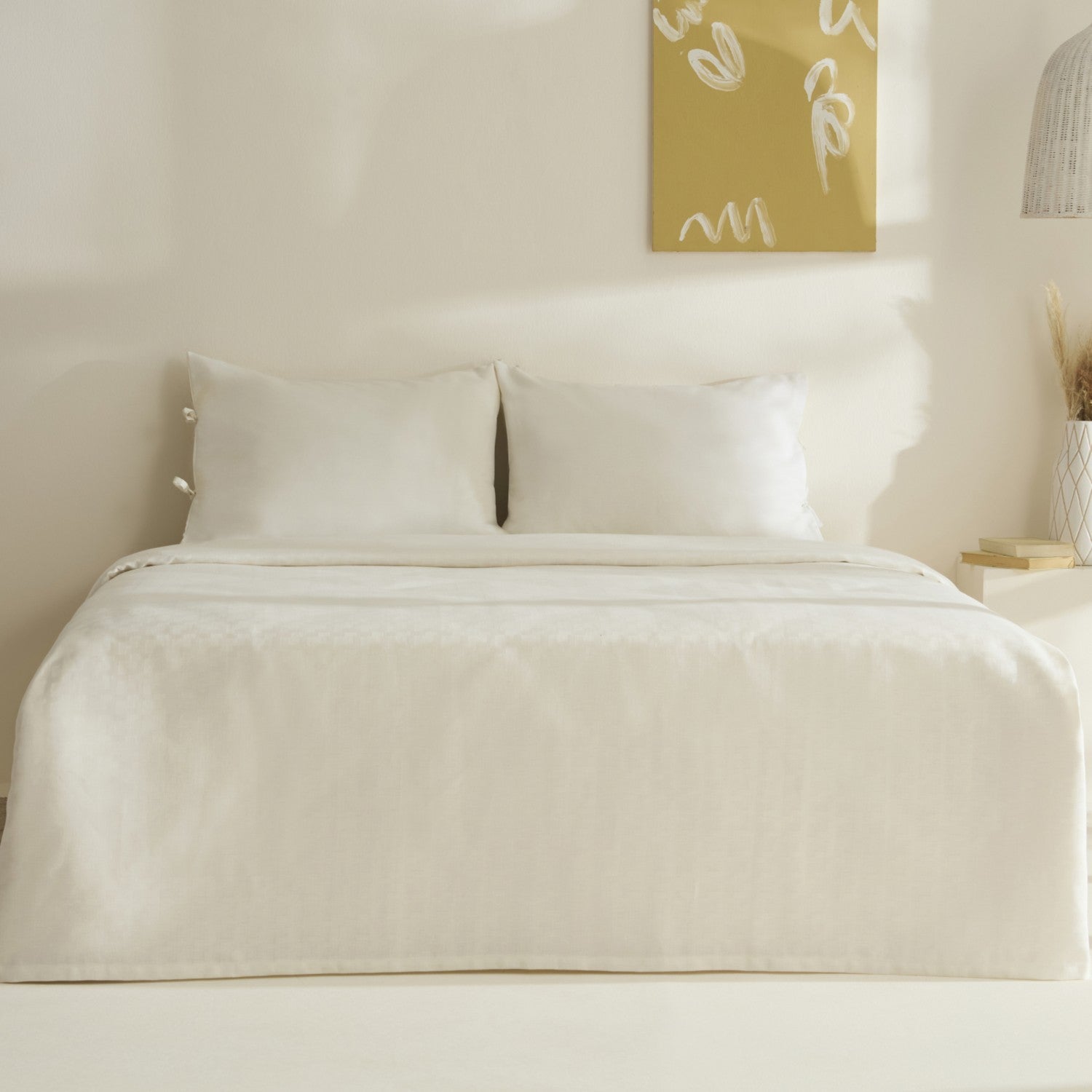 Karaca Home Sarra Britli Bamboo Double Bed Quilted Bedding Set, Ecru - MALLTURK