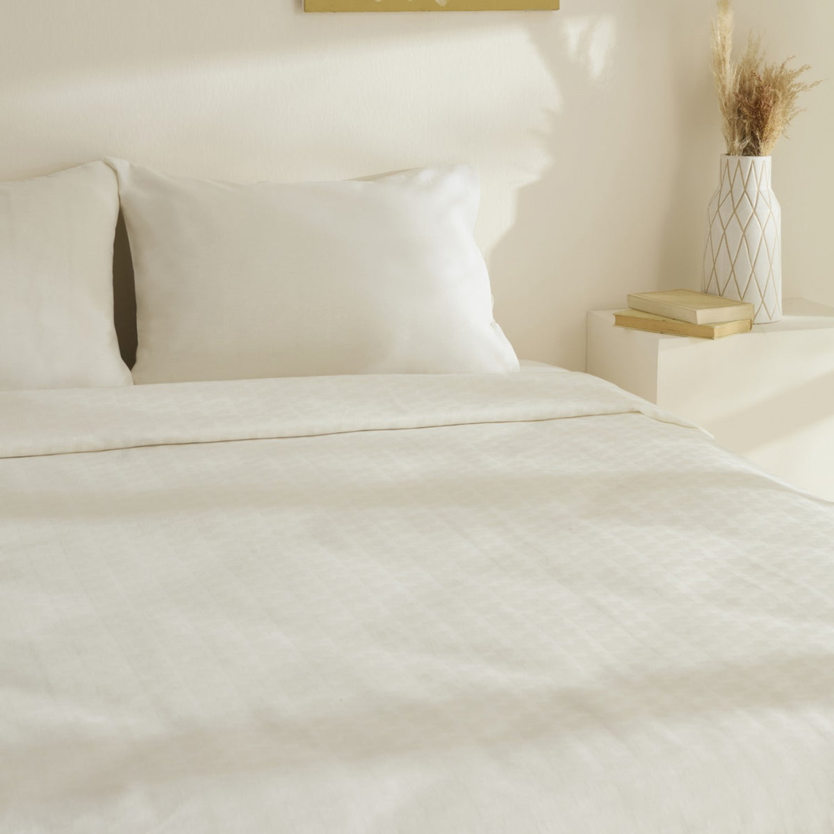 Karaca Home Sarra Britli Bamboo Double Bed Quilted Bedding Set, Ecru - MALLTURK