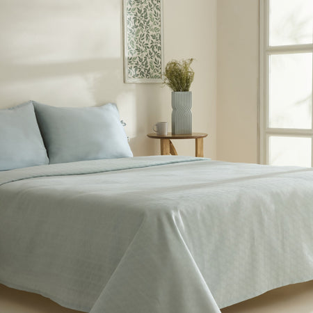 Karaca Home Sarra Britli Bamboo Double Bed Quilt Set Mint - MALLTURK