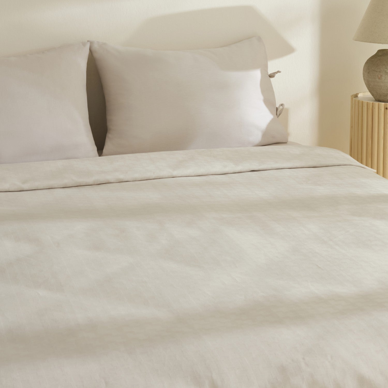 Karaca Home Sarra Britli Bamboo Single Duvet Cover Set Stone - MALLTURK
