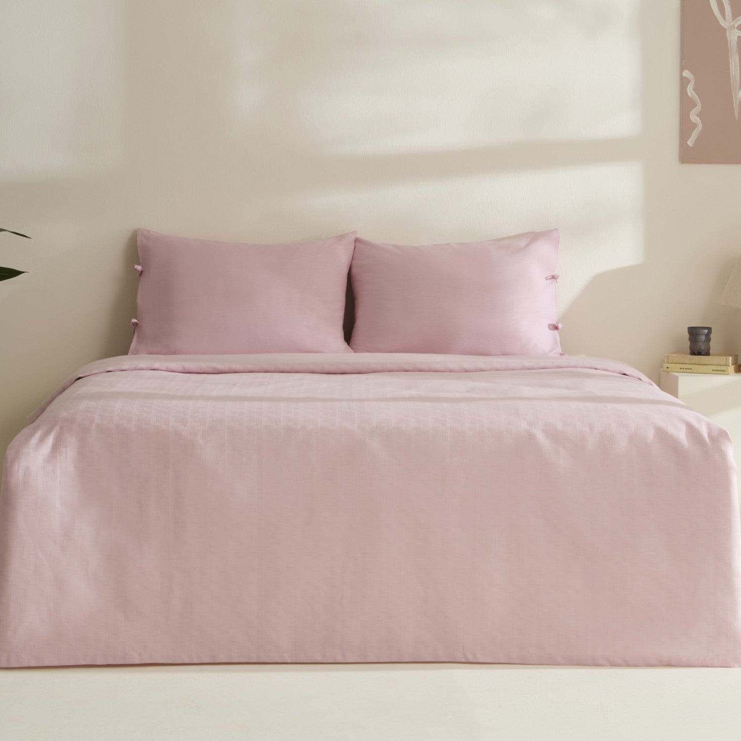 Karaca Home Sarra Britli Bamboo Double Bed Quilted Bedding Set Powder Pink - MALLTURK