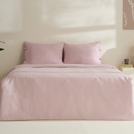 Karaca Home Sarra Britli Bamboo Double Bed Quilted Bedding Set Powder Pink - MALLTURK