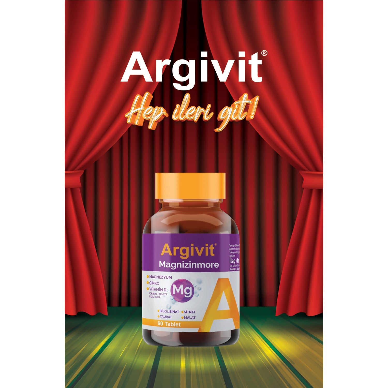 Argivit Magnizinmore Magnesium, Zinc and Vitamin D with Dietary Supplement 60 Tablet - MALLTURK