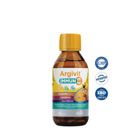 Argivit Immun C Syrup 2li Paket ( Kara Murver, C Vitamin, Zinc, Kuersetin, Laktoferrin, Uzum ) 150 ml - Karisik Meyve Flavored - MALLTURK