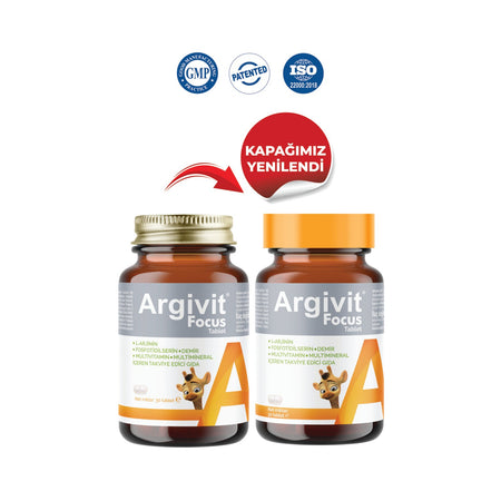 Argivit Focus 2li Paket L-Arjinin, Fosfotidilserin, Iron, Multivitamin and Multimineral with Tablet 30 Tablet - MALLTURK