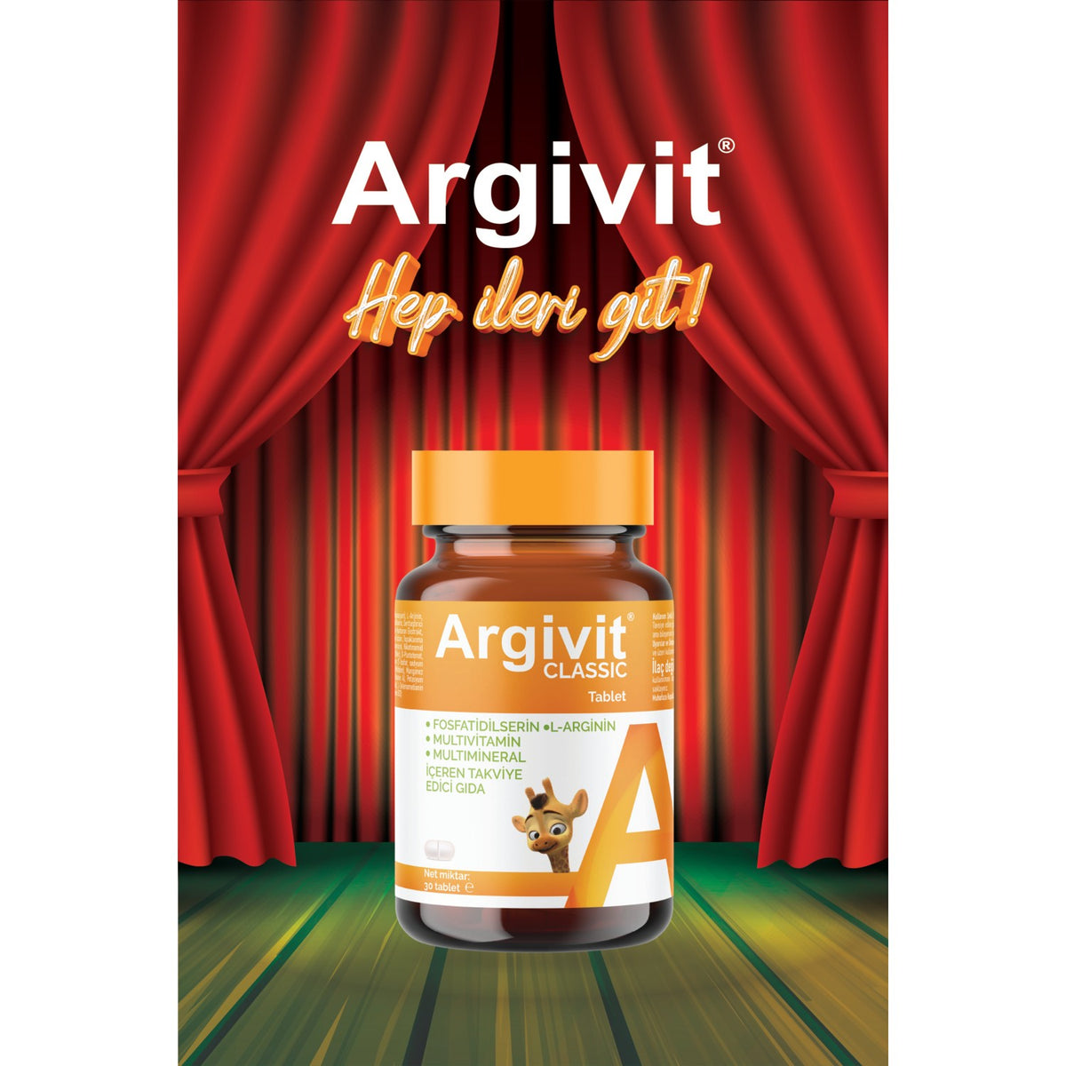 Argivit Classic Fosfotidilserin, L-Arjinin, Multivitamin and Multimineral with Tablet 30 Tablet - MALLTURK