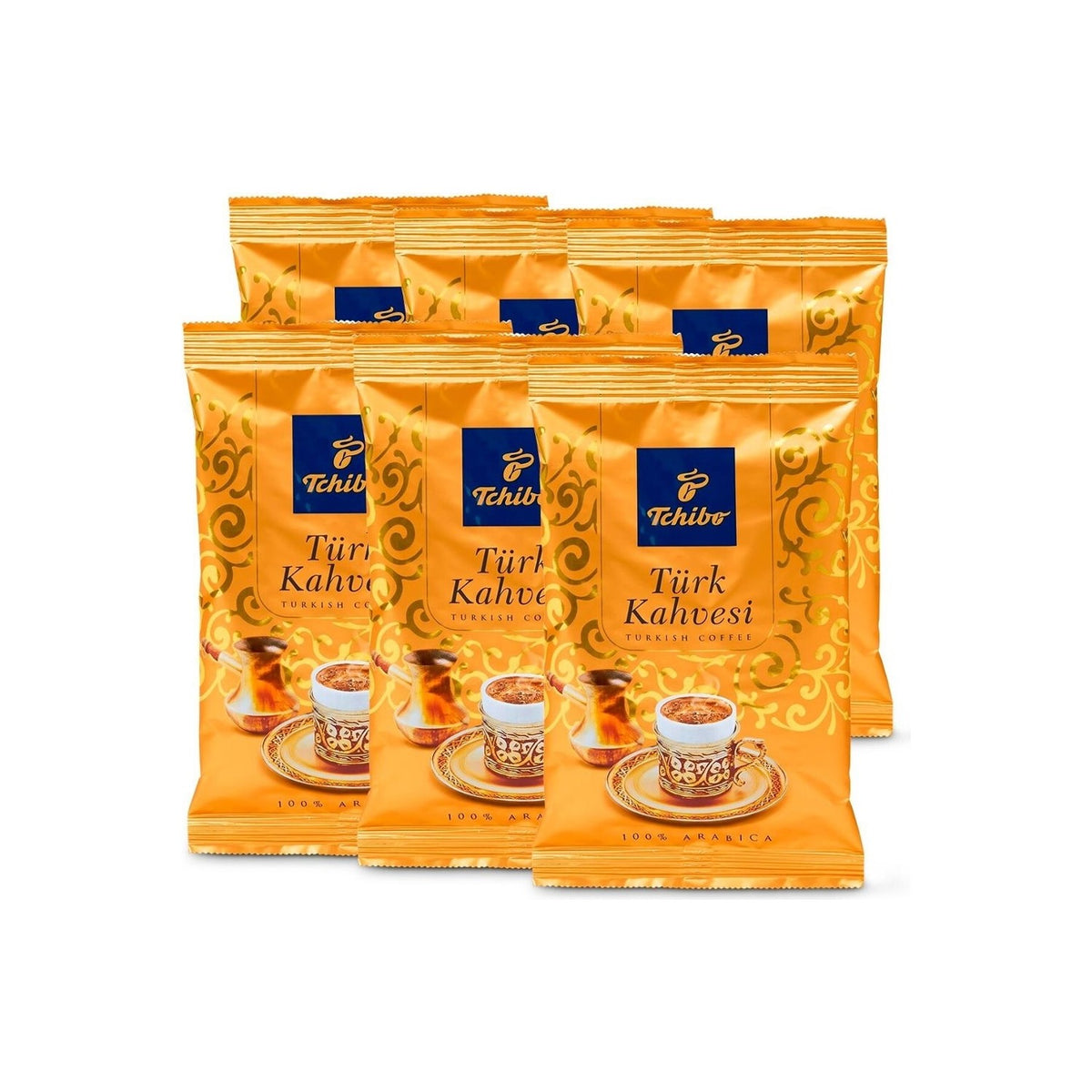 Tchibo Turkish Coffee 100 gr - 6-Pack Set (600 gr total) intense Aroma with Arabica Flavor - MALLTURK