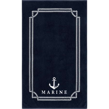 Ozdilek Sun Maritime Line Beach Towel 90x150 cm Navy Blue - MALLTURK
