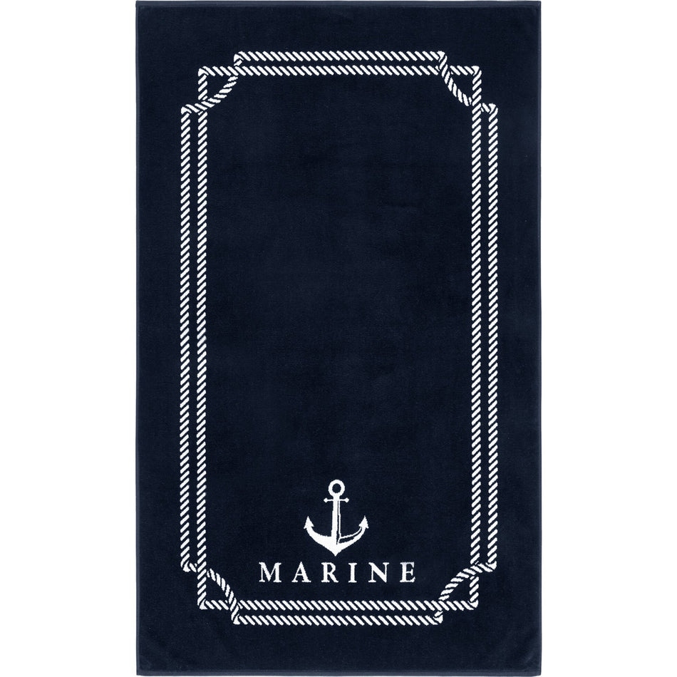 Ozdilek Sun Maritime Line Beach Towel 90x150 cm Navy Blue - MALLTURK
