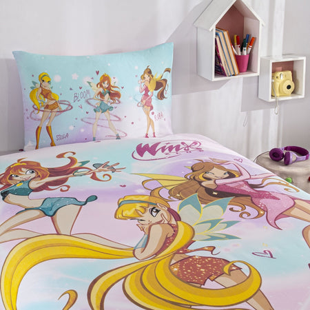 Tac Lisansli Winx Magic Single Cotton Duvet Cover Set - MALLTURK