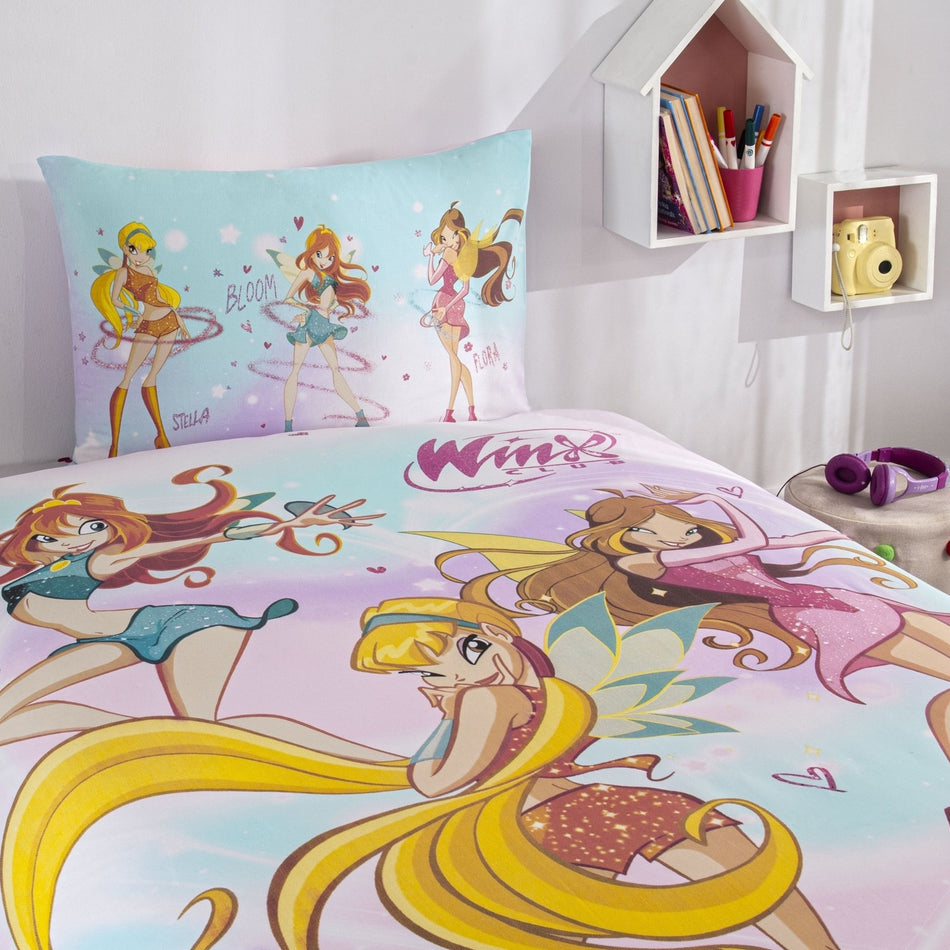 Tac Lisansli Winx Magic Single Cotton Duvet Cover Set - MALLTURK