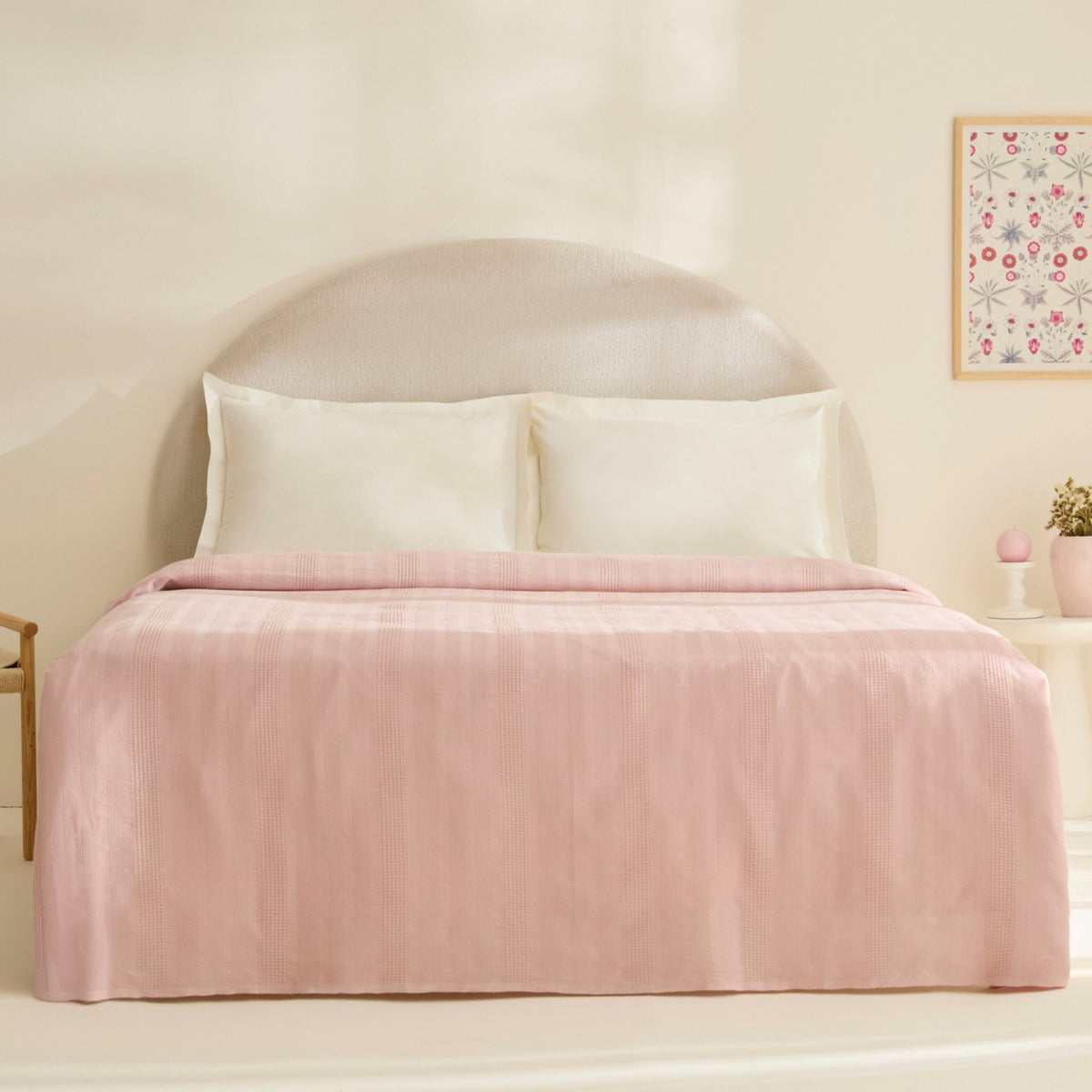 Karaca Home Layna Ecocell Single Quilted Blanket, Powder Pink - MALLTURK