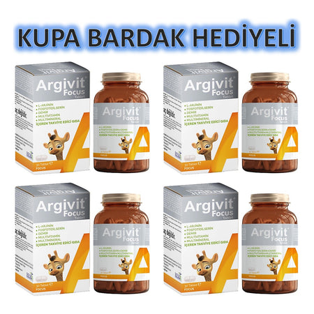 Argivit Focus L-Arjinin Fosfotidilserin Iron Multivitamin and Multimineral with Tablet 30 Tablet 4 Pieces - MALLTURK