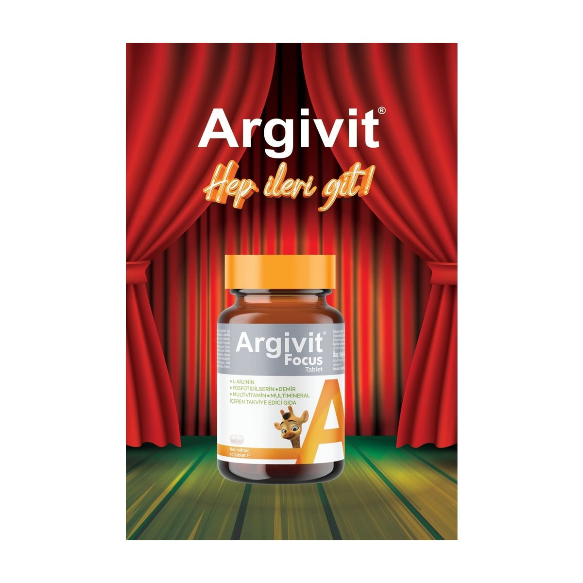 Argivit Focus L-Arjinin Fosfotidilserin Iron Multivitamin and Multimineral with Tablet 30 Tablet 4 Pieces - MALLTURK