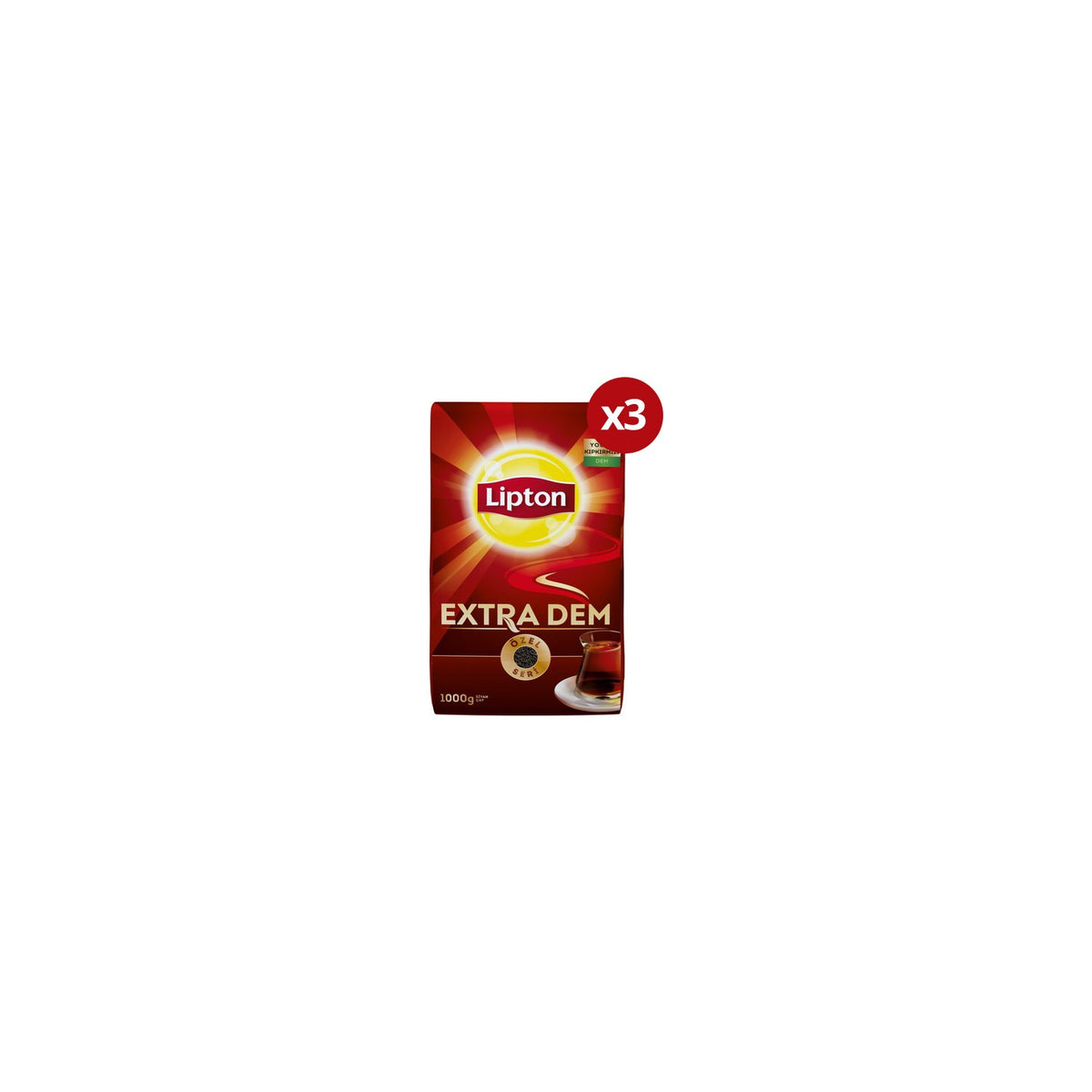 Lipton Extra Dem black tea 1000 g X 3'lu Ozel Seri Yuksek Kalite Taze flavored - MALLTURK