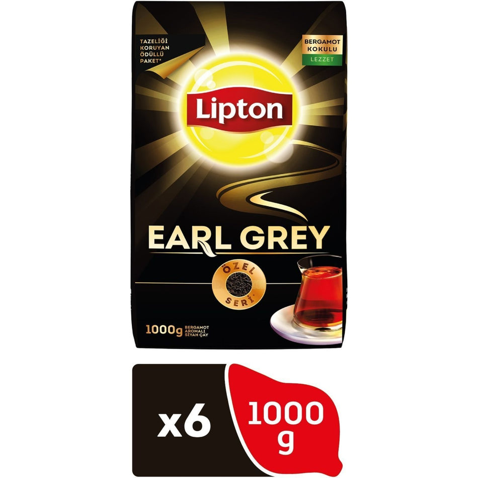 Lipton Earl Grey loose leaf tea 1 kg x 6 bergamot flavored quality natural leaf tea