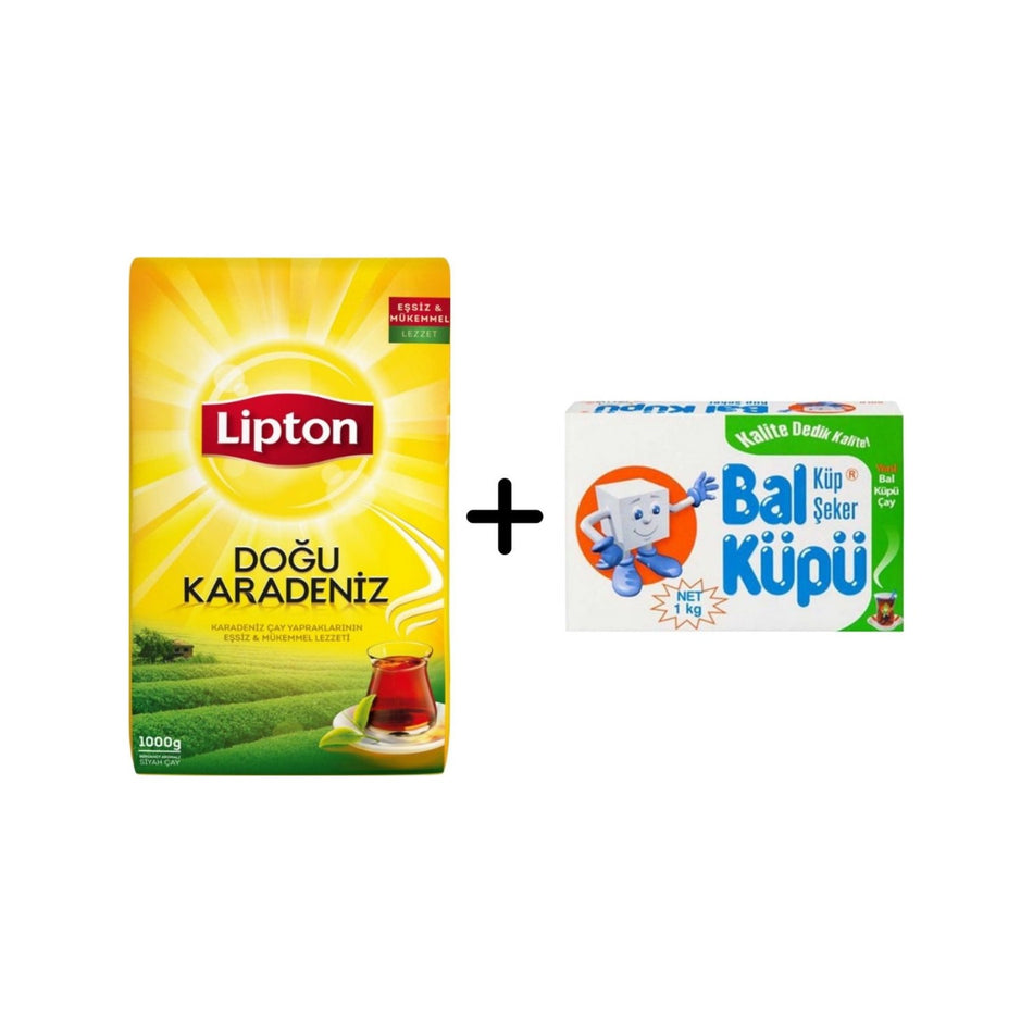 Lipton Dogu Karadeniz loose leaf black tea 1000 g + Balkupu Kesme Seker 1000 g