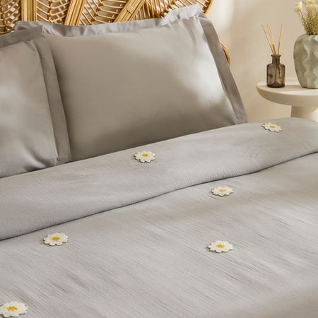 Karaca Home Liona 100% Cotton Muslin Double Bed Quilt Set Grey - MALLTURK
