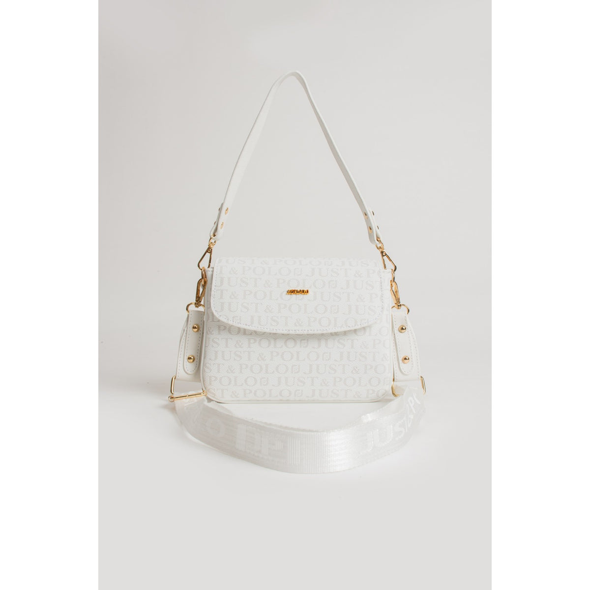 Just Polo Women's Shoulder Bag White Length 24 cm, Width 28 cm - MALLTURK