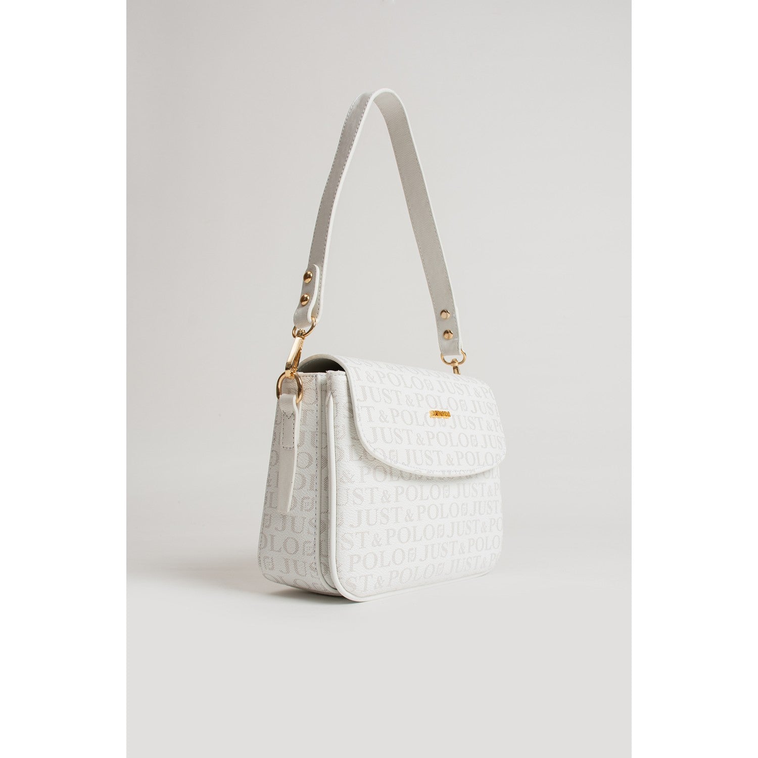 Just Polo Women's Shoulder Bag White Length 24 cm, Width 28 cm - MALLTURK