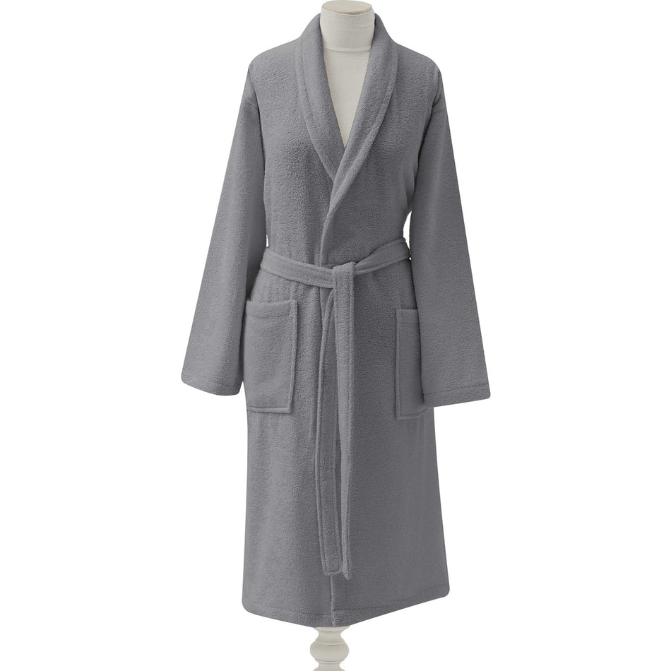 Tac Shawl Collar Cotton XXL Bathrobe Anthracite - MALLTURK