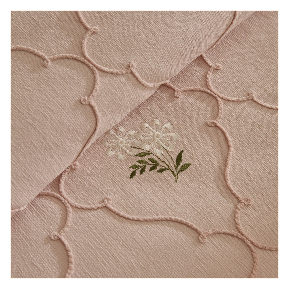 Karaca Home Myra Double Floral Bedspread Powder Pink - MALLTURK
