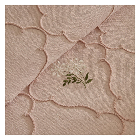 Karaca Home Myra Double Floral Bedspread Powder Pink - MALLTURK