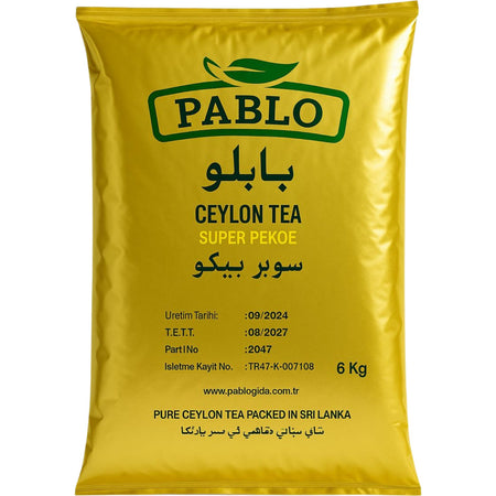 Pablo Super Pekoe Ithal Seylan Sri Lanka Ceylon Kacak Siyah tea (6 kg) - MALLTURK