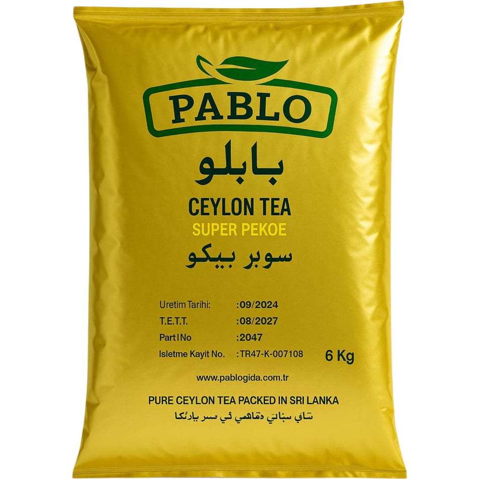Pablo Super Pekoe Ithal Seylan Sri Lanka Ceylon Kacak Siyah tea (6 kg) - MALLTURK