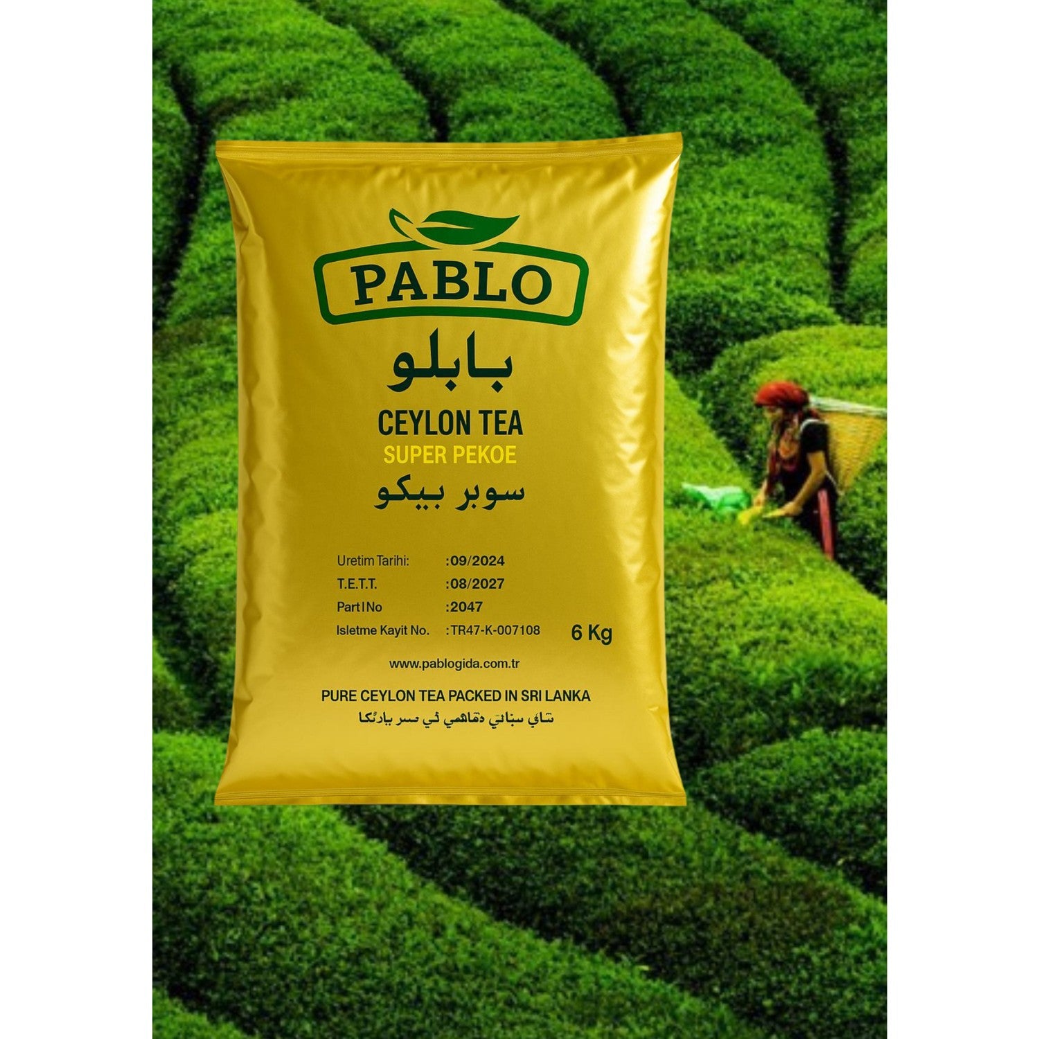 Pablo Super Pekoe Ithal Seylan Sri Lanka Ceylon Kacak Siyah tea (6 kg) - MALLTURK