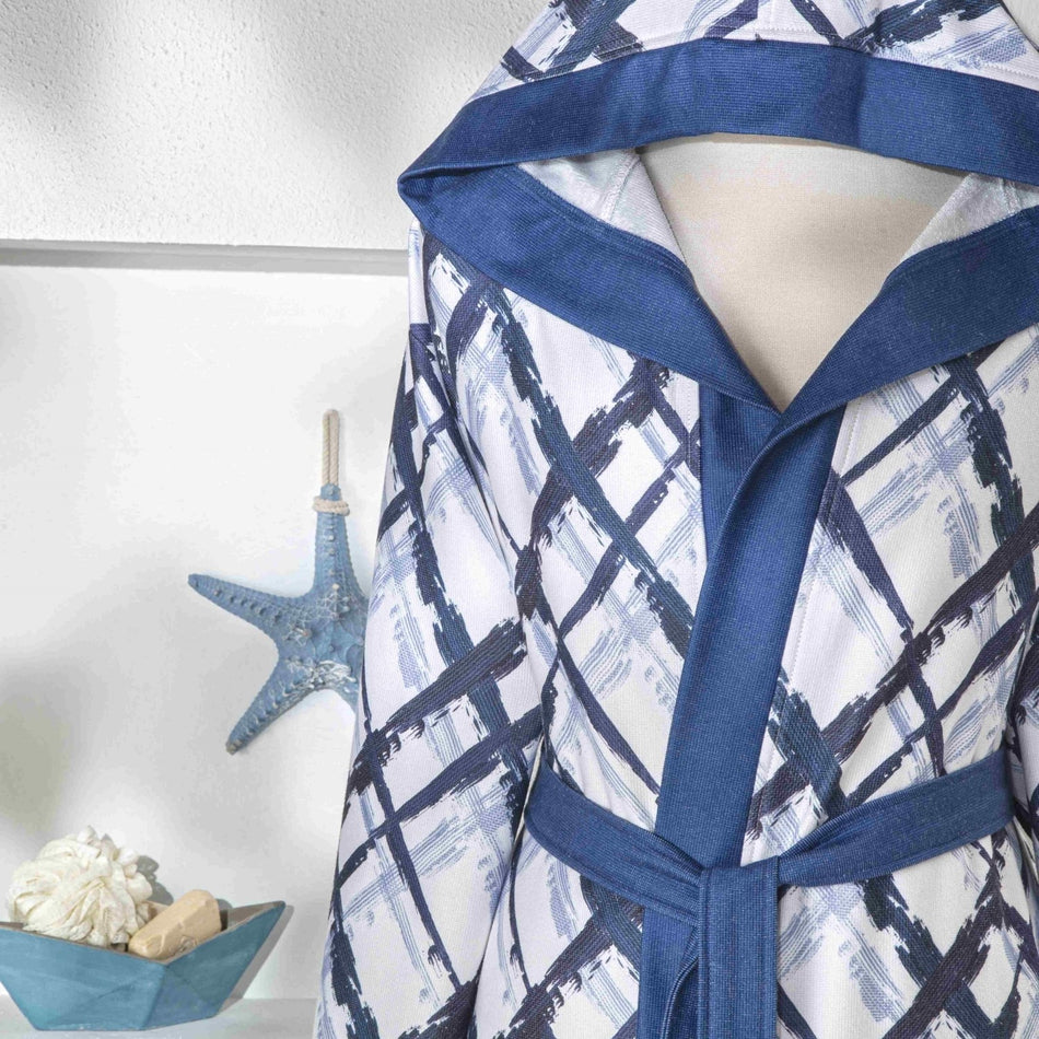 Tac Briza Cotton Polyester Teen Bathrobe Blue L/XL - MALLTURK
