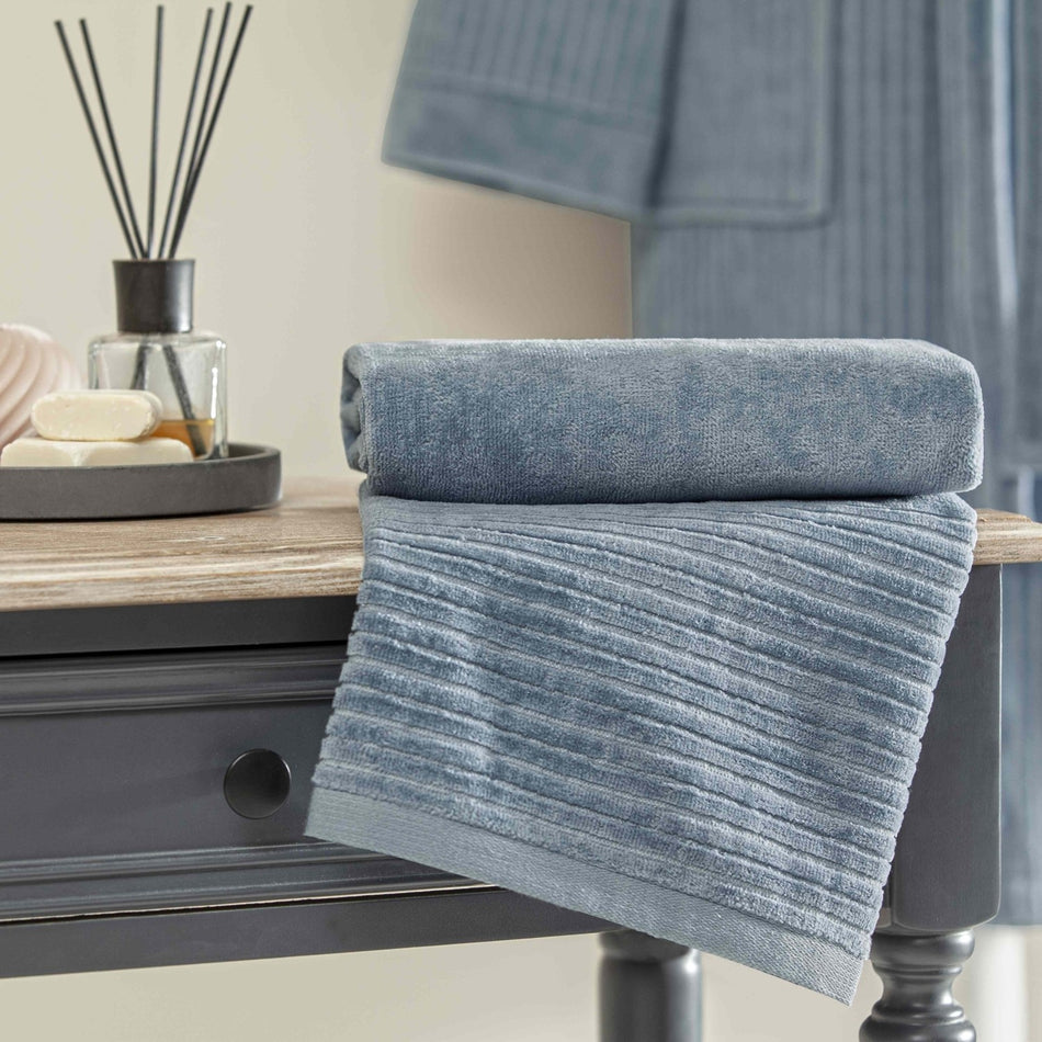 Tac Ritmo Cotton Bathrobe Set Blue M - MALLTURK