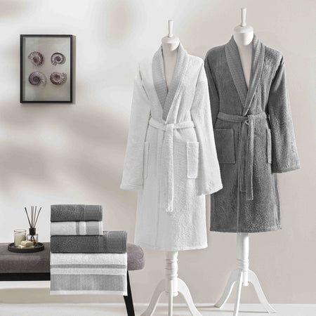 Tac Raya Pure Cotton Family Set White Anthracite XXL - MALLTURK