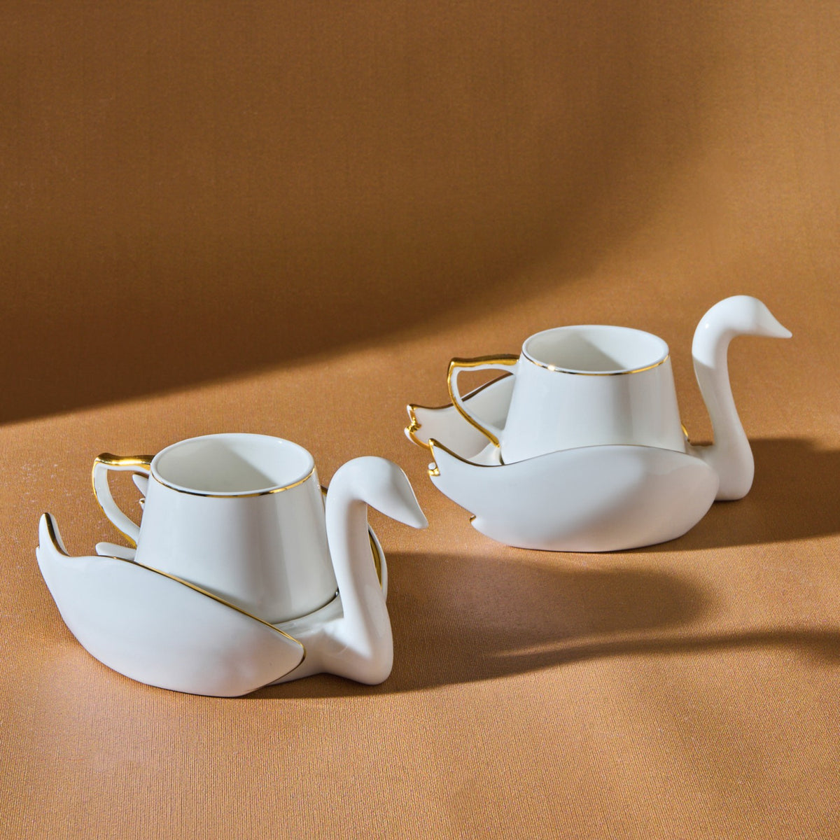 Karaca Swan Porcelain Turkish Coffee Cup Set for 2, 70 ml - MALLTURK