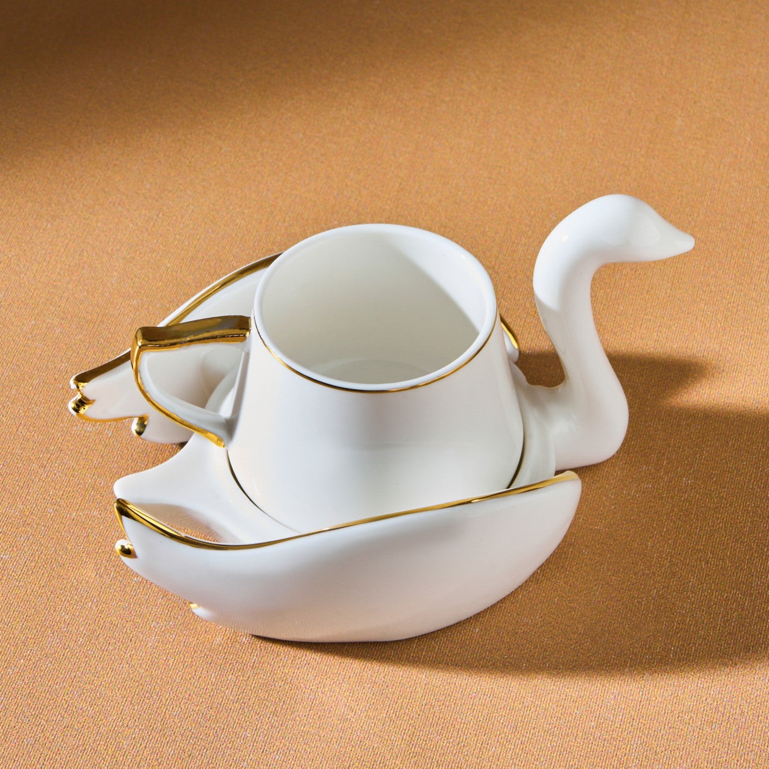 Karaca Swan Porcelain Turkish Coffee Cup Set for 2, 70 ml