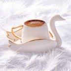Karaca Swan Porcelain Turkish Coffee Cup Set for 2, 70 ml