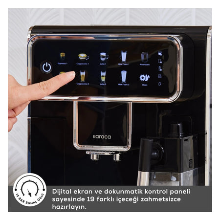 Karaca Coffeemaestro Fully Automatic Espresso Machine, 1500 W, Espresso & Lungo - MALLTURK